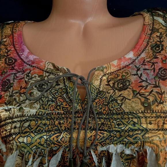 2X Dressbarn sublimation back lace detail / elastic hem top - Picture 5 of 11